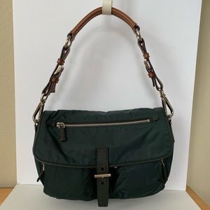 Prada Dark Green Nylon Shoulder Bag